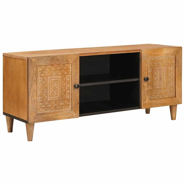 TV-Einheit Hellbraun Mango Massivholz 105cm