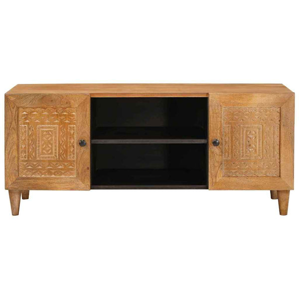 TV-Einheit Hellbraun Mango Massivholz 105cm