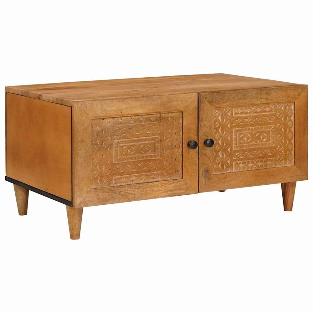 vidaXL Coffee Table with Door Light Brown 80 x 50 x 40 cm Solid Acacia Wood