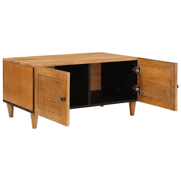 Couchtisch Akazie Massivholz Hellbraun 80x50 cm