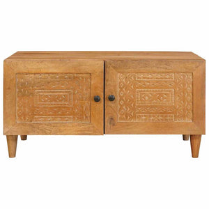 Couchtisch Akazie Massivholz Hellbraun 80x50 cm