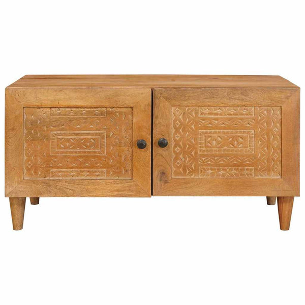 Couchtisch Akazie Massivholz Hellbraun 80x50 cm