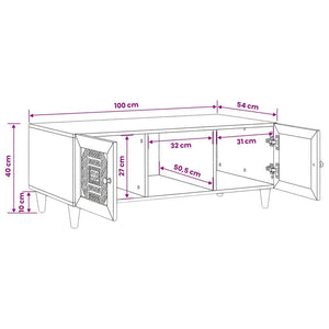 Couchtisch Akazie Massivholz Hellbraun 100x54 cm
