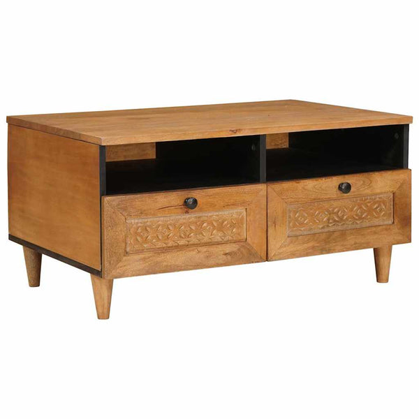 Couchtisch Akazie Massivholz Hellbraun 80x54 cm