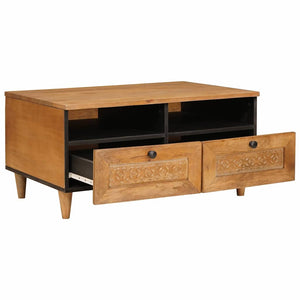 Couchtisch Akazie Massivholz Hellbraun 80x54 cm