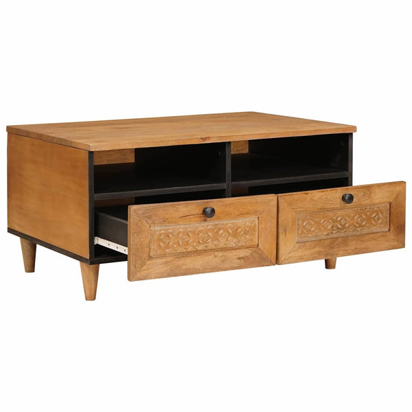 Couchtisch Akazie Massivholz Hellbraun 80x54 cm