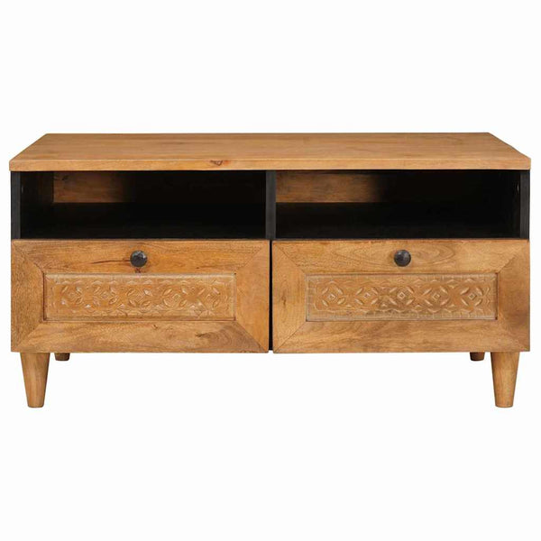 Couchtisch Akazie Massivholz Hellbraun 80x54 cm