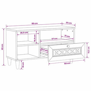 TV-Schrank Hellbraun mit Regal 80cm