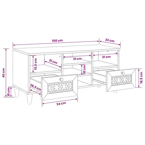 TV-Schrank Hängeboard Hellbraun 100cm