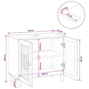 Wandmontierter Badezimmerschrank Hellbraun 62 cm