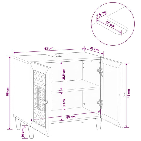 Wandmontierter Badezimmerschrank Hellbraun 62 cm