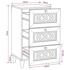 vidaXL Sideboard with Drawers Light Brown 33.5 x 40 x 75 cm