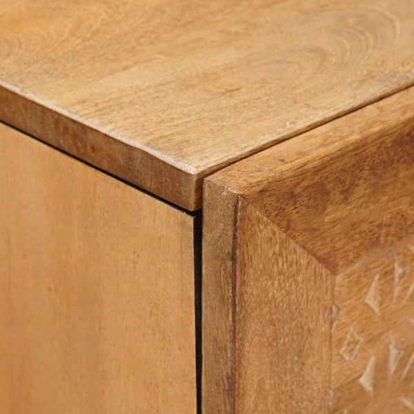 Highboard Hellbraun Massivholz Mango 110 cm