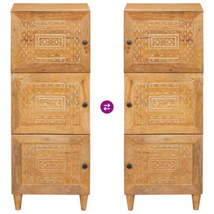 Highboard Hellbraun Massivholz Mango 110 cm
