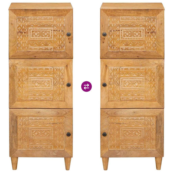Highboard Hellbraun Massivholz Mango 110 cm