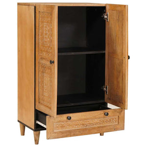 Massivholz Highboard Hellbraun Mango 60x33x100cm