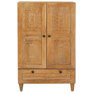 Massivholz Highboard Hellbraun Mango 60x33x100cm
