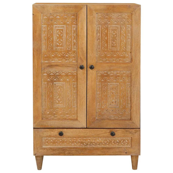 Massivholz Highboard Hellbraun Mango 60x33x100cm