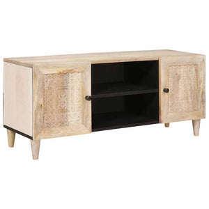 Weißes TV-Regal mit Stauraum 105 cm