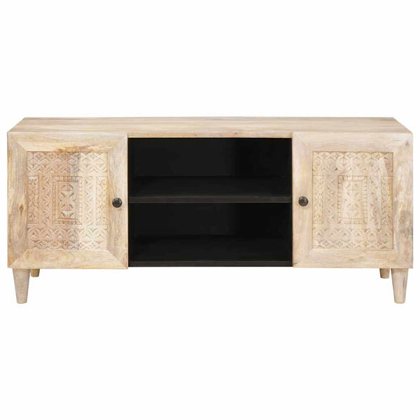 Weißes TV-Regal mit Stauraum 105 cm