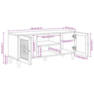 Weißes TV-Regal mit Stauraum 105 cm