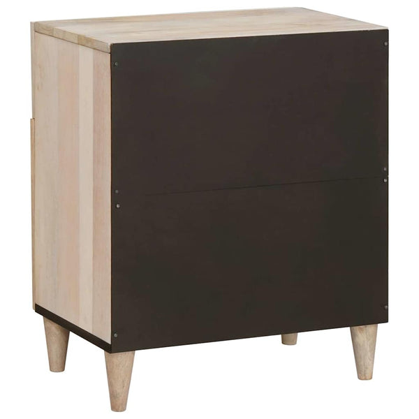Beige Nachttisch Akazie Massivholz 50x60 cm