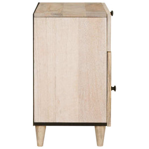 Beige Nachttisch Akazie Massivholz 50x60 cm