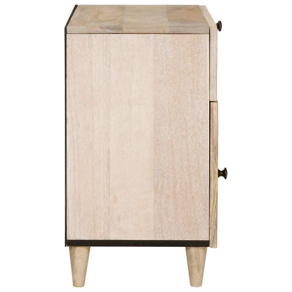 Beige Nachttisch Akazie Massivholz 50x60 cm
