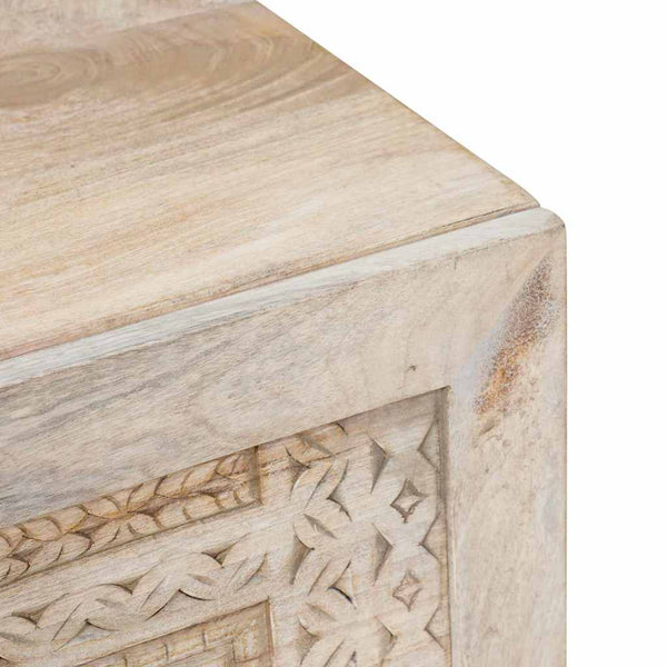 Beiger Couchtisch mit Ablage aus Akazie