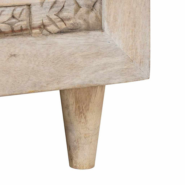 Beiger Couchtisch mit Ablage aus Akazie