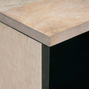 Weißer Couchtisch Akazie Massivholz mit Regal