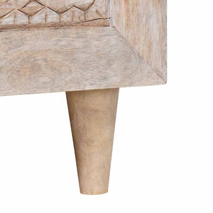 Weißer Couchtisch Akazie Massivholz mit Regal