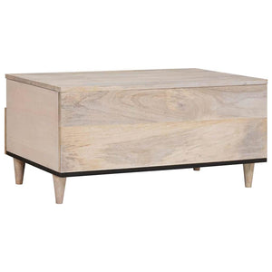 Weißer Couchtisch Akazie Massivholz mit Regal