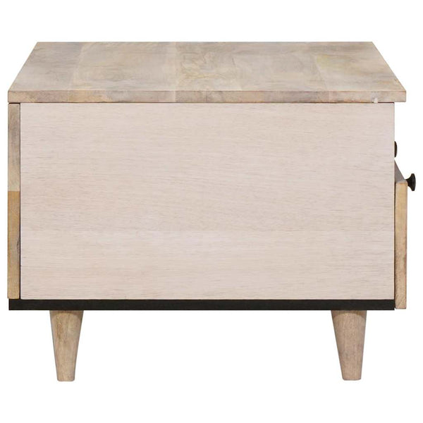 Weißer Couchtisch Akazie Massivholz mit Regal
