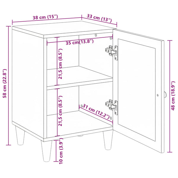 Weißer Badezimmerschrank mit Tür, 38x33x58 cm