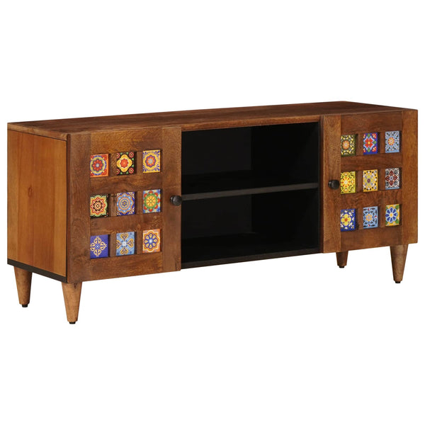 TV-Schrank Walnuss Massivholz Mango 105cm