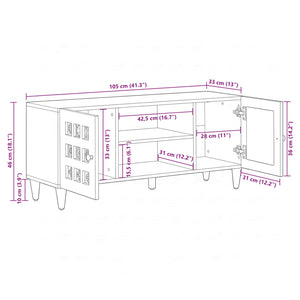 TV-Schrank Walnuss Massivholz Mango 105cm