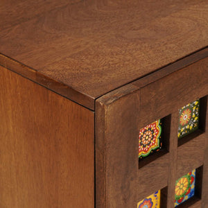 Waschbeckenschrank Walnuss mit Tür