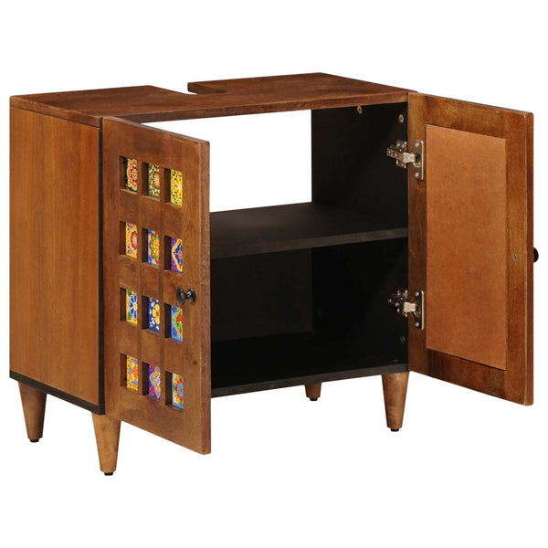Waschbeckenschrank Walnuss mit Tür