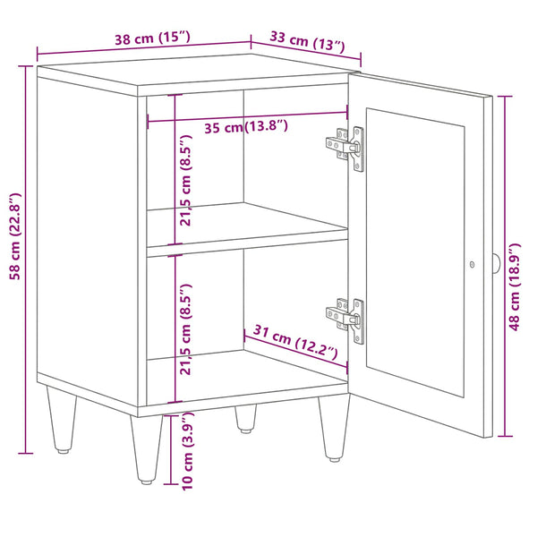 Badezimmerschrank Walnuss mit Tür 38x33x58 cm