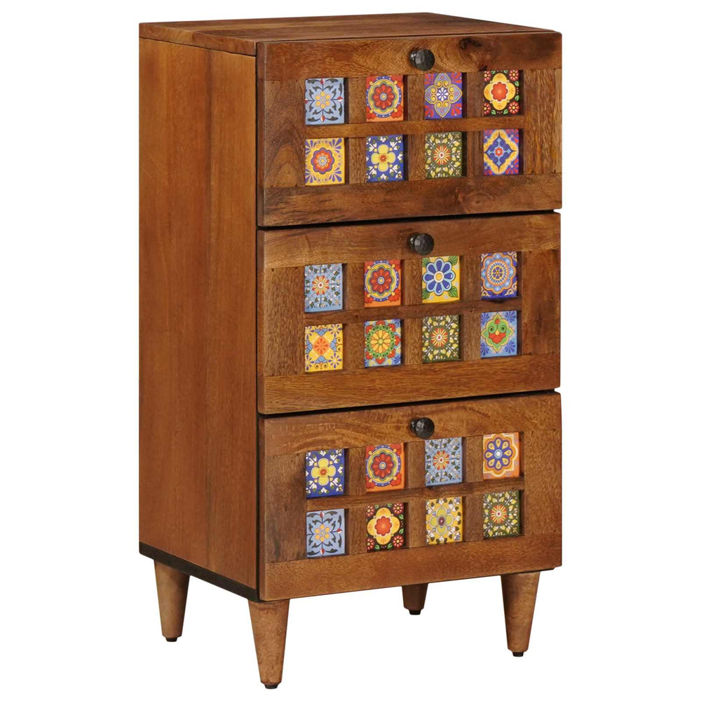 Sideboard Walnuss Mango Massivholz 40x33x75cm
