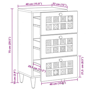 Sideboard Walnuss Mango Massivholz 40x33x75cm