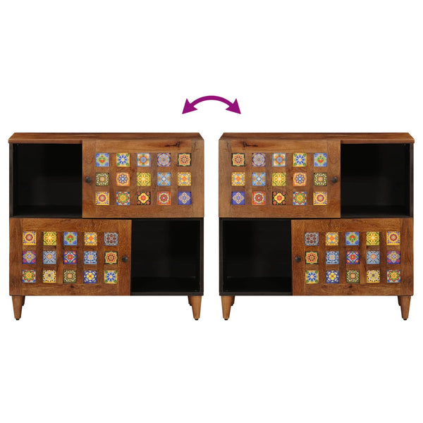 Walnuss Sideboard Mango Massivholz 80cm