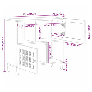 Walnuss Sideboard Mango Massivholz 80cm