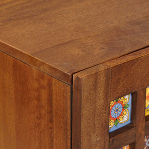 Walnuss Sideboard mit Regal Mango Massivholz 90 cm