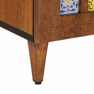Walnuss Sideboard mit Regal Mango Massivholz 90 cm
