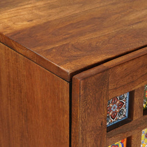 Highboard Walnuss Mango Massivholz 110 cm