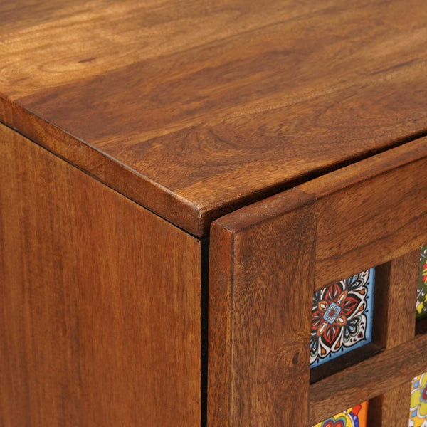 Highboard Walnuss Mango Massivholz 110 cm