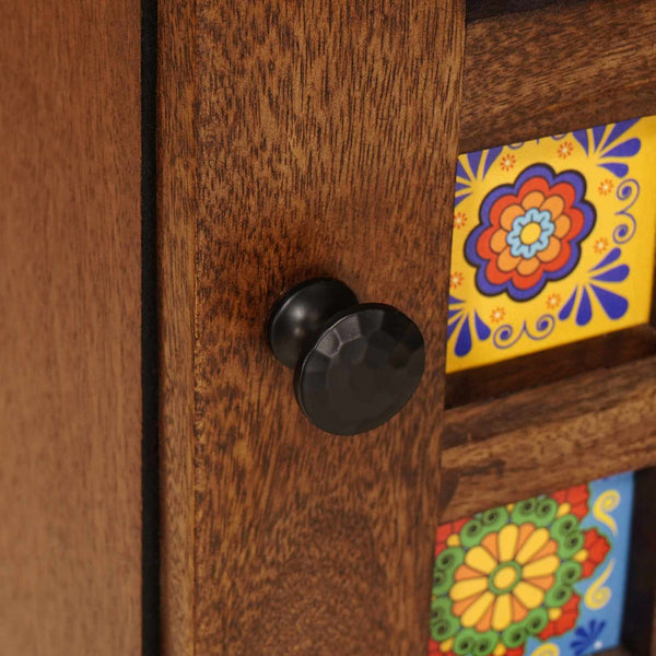 Highboard Walnuss Mango Massivholz 110 cm