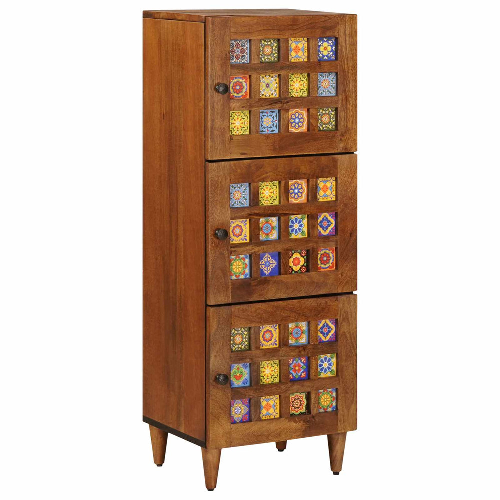 Highboard Walnuss Mango Massivholz 110 cm
